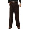 imageFlygo Mens Relaxed Fit HighWaisted Straight Leg Corduroy Pant NonIronCoffee