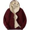 imageFlygo Mens Sherpa Hoodie Jacket Fleece Lined Zip Up Warm Hoodies Sweatshirt Winter Zipper Sweater Hooded CoatWinered