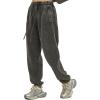 imageFlygo Mens Sweatpants Athletic Acid Washed Cotton Gym Elastic Waist Drawstring Jogger Track Pants Cinch Bottom with PocketsDarkgrey