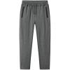 imageFlygo Mens Sweatpants Open Bottom Workout Joggers Pants with Zipper PocketsDark Grey