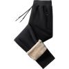 imageFlygo Mens Warm Fleece Joggers Pants Workout Track Sherpa Lined Sweatpants2 Black