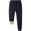 imageFlygo Mens Warm Fleece Joggers Pants Workout Track Sherpa Lined SweatpantsNavy