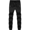 imageFlygo Mens Winter Fleece Pants Active Running Joggers Pant Sweatpants with Zipper PocketsBlack