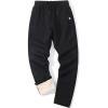 imageMens Warm Jogger Pants Winter Fleece Pants Active Athletic Sherpa Lined SweatpantsBlack