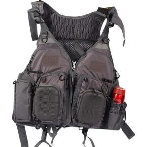 imageFlygo Fly Fishing Vests Multi Pocket Waistcoat Adjustable Size Gifts for Men and Women3 Grey