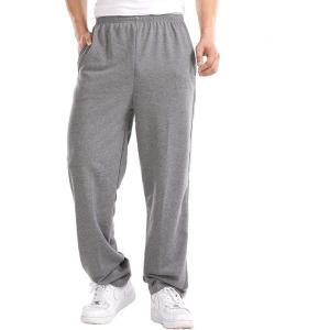 imageFlygo Mens Elastic Waist Open Bottom Jogger SweatpantsDark Grey