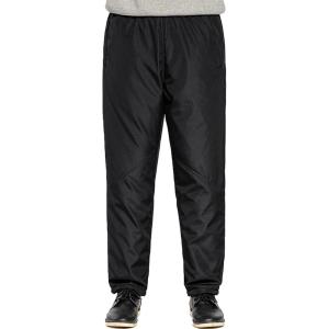 imageFlygo Mens OpenBottom Sherpa Fleece Lined Sweatpants Windbreaker PantsBlack