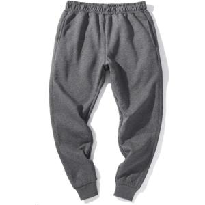 imageFlygo Mens Warm Sherpa Lined Drawstring Running Sweatpants Active Jogger Fleece Pants with Pockets02 Dark Grey