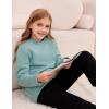 imageFlygo Girls Sherpa Lined Fleece Sweatshirt Crewneck Kids Pullover Thick Thermal Sweater Winter Warm Tunic TopsBeangreen