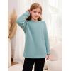 imageFlygo Girls Sherpa Lined Fleece Sweatshirt Crewneck Kids Pullover Thick Thermal Sweater Winter Warm Tunic TopsBeangreen