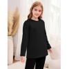 imageFlygo Girls Sherpa Lined Fleece Sweatshirt Crewneck Kids Pullover Thick Thermal Sweater Winter Warm Tunic TopsBlack