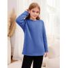 imageFlygo Girls Sherpa Lined Fleece Sweatshirt Crewneck Kids Pullover Thick Thermal Sweater Winter Warm Tunic TopsBlue