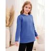 imageFlygo Girls Sherpa Lined Fleece Sweatshirt Crewneck Kids Pullover Thick Thermal Sweater Winter Warm Tunic TopsBlue