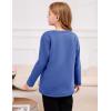 imageFlygo Girls Sherpa Lined Fleece Sweatshirt Crewneck Kids Pullover Thick Thermal Sweater Winter Warm Tunic TopsBlue