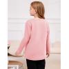 imageFlygo Girls Sherpa Lined Fleece Sweatshirt Crewneck Kids Pullover Thick Thermal Sweater Winter Warm Tunic TopsPink