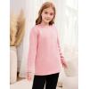 imageFlygo Girls Sherpa Lined Fleece Sweatshirt Crewneck Kids Pullover Thick Thermal Sweater Winter Warm Tunic TopsPink