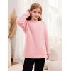 imageFlygo Girls Sherpa Lined Fleece Sweatshirt Crewneck Kids Pullover Thick Thermal Sweater Winter Warm Tunic TopsPink
