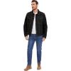 imageFlygo Mens Flannel Lined Denim Jacket Snap Cowboy Cut Western Classic Slim Fit Vintage Heavy Duty Jacket Trucker CoatBlack