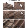 imageFlygo Mens Flannel Lined Denim Jacket Snap Cowboy Cut Western Classic Slim Fit Vintage Heavy Duty Jacket Trucker CoatBrown