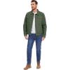 imageFlygo Mens Flannel Lined Denim Jacket Snap Cowboy Cut Western Classic Slim Fit Vintage Heavy Duty Jacket Trucker CoatGreen