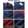 imageFlygo Mens Flannel Lined Denim Jacket Snap Cowboy Cut Western Classic Slim Fit Vintage Heavy Duty Jacket Trucker CoatNavyblue