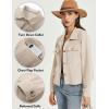 imageFlygo Womens Fashion Cropped Jacket Corduroy Button Down Shirt Shacket Jackets Lightweight Spring Jackets 2025 TrendyApricot