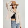 imageFlygo Womens Fashion Cropped Jacket Corduroy Button Down Shirt Shacket Jackets Lightweight Spring Jackets 2025 TrendyApricot