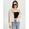 imageFlygo Womens Fashion Cropped Jacket Corduroy Button Down Shirt Shacket Jackets Lightweight Spring Jackets 2025 TrendyApricot
