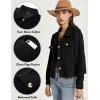 imageFlygo Womens Fashion Cropped Jacket Corduroy Button Down Shirt Shacket Jackets Lightweight Spring Jackets 2025 TrendyBlack