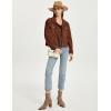 imageFlygo Womens Fashion Cropped Jacket Corduroy Button Down Shirt Shacket Jackets Lightweight Spring Jackets 2025 TrendyBrown