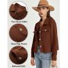 imageFlygo Womens Fashion Cropped Jacket Corduroy Button Down Shirt Shacket Jackets Lightweight Spring Jackets 2025 TrendyBrown