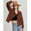 imageFlygo Womens Fashion Cropped Jacket Corduroy Button Down Shirt Shacket Jackets Lightweight Spring Jackets 2025 TrendyBrown
