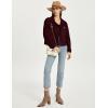 imageFlygo Womens Fashion Cropped Jacket Corduroy Button Down Shirt Shacket Jackets Lightweight Spring Jackets 2025 TrendyBurgundy