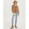 imageFlygo Womens Fashion Cropped Jacket Corduroy Button Down Shirt Shacket Jackets Lightweight Spring Jackets 2025 TrendyCamel