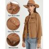 imageFlygo Womens Fashion Cropped Jacket Corduroy Button Down Shirt Shacket Jackets Lightweight Spring Jackets 2025 TrendyCamel