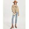 imageFlygo Womens Fashion Cropped Jacket Corduroy Button Down Shirt Shacket Jackets Lightweight Spring Jackets 2025 TrendyKhaki