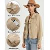 imageFlygo Womens Fashion Cropped Jacket Corduroy Button Down Shirt Shacket Jackets Lightweight Spring Jackets 2025 TrendyKhaki