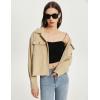 imageFlygo Womens Fashion Cropped Jacket Corduroy Button Down Shirt Shacket Jackets Lightweight Spring Jackets 2025 TrendyKhaki