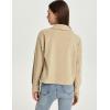 imageFlygo Womens Fashion Cropped Jacket Corduroy Button Down Shirt Shacket Jackets Lightweight Spring Jackets 2025 TrendyKhaki