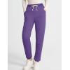 imageFlygo Womens Winter Warm Fleece Joggers Pants Sherpa Lined Athletic Active SweatpantsDustypurple