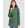 imageFlygo Womens Winter Warm Sherpa Lined Fleece Crewneck Sweatshirt Pullover Loungewear Tunic TopsDusty Green