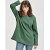 imageFlygo Womens Winter Warm Sherpa Lined Fleece Crewneck Sweatshirt Pullover Loungewear Tunic TopsDusty Green