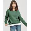 imageFlygo Womens Winter Warm Sherpa Lined Fleece Crewneck Sweatshirt Pullover Loungewear Tunic TopsDusty Green