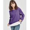 imageFlygo Womens Winter Warm Sherpa Lined Fleece Crewneck Sweatshirt Pullover Loungewear Tunic TopsDusty Purple