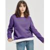 imageFlygo Womens Winter Warm Sherpa Lined Fleece Crewneck Sweatshirt Pullover Loungewear Tunic TopsDusty Purple