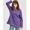 imageFlygo Womens Winter Warm Sherpa Lined Fleece Crewneck Sweatshirt Pullover Loungewear Tunic TopsDusty Purple