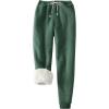 imageFlygo Womens Winter Warm Fleece Joggers Pants Sherpa Lined Athletic Active SweatpantsDustygreen
