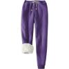 imageFlygo Womens Winter Warm Fleece Joggers Pants Sherpa Lined Athletic Active SweatpantsDustypurple