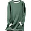 imageFlygo Womens Winter Warm Sherpa Lined Fleece Crewneck Sweatshirt Pullover Loungewear Tunic TopsDusty Green