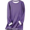imageFlygo Womens Winter Warm Sherpa Lined Fleece Crewneck Sweatshirt Pullover Loungewear Tunic TopsDusty Purple